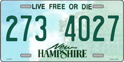 NH license plate 2734027