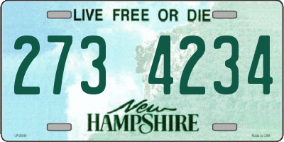 NH license plate 2734234