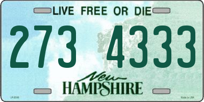 NH license plate 2734333