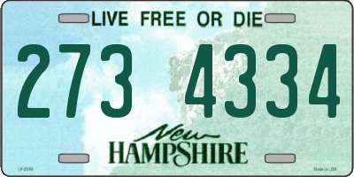 NH license plate 2734334