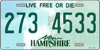 NH license plate 2734533