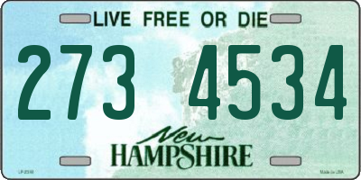 NH license plate 2734534