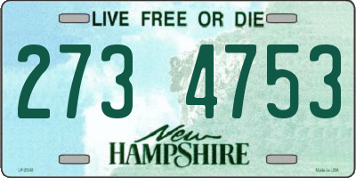 NH license plate 2734753