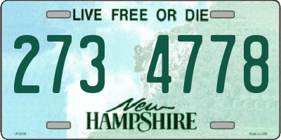 NH license plate 2734778