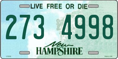 NH license plate 2734998