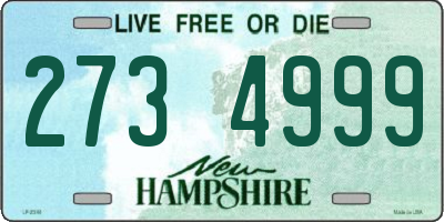 NH license plate 2734999