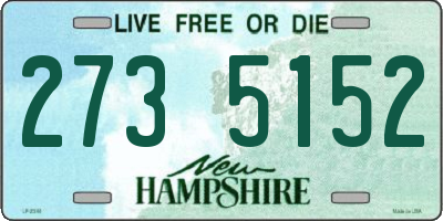 NH license plate 2735152