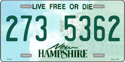 NH license plate 2735362