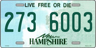 NH license plate 2736003