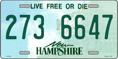 NH license plate 2736647