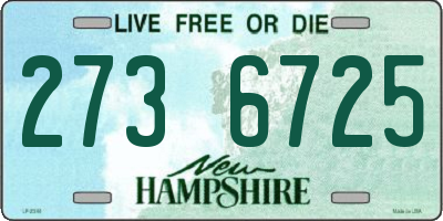 NH license plate 2736725