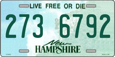 NH license plate 2736792