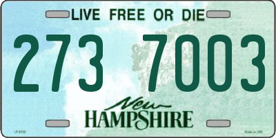 NH license plate 2737003