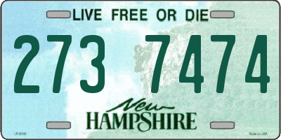NH license plate 2737474