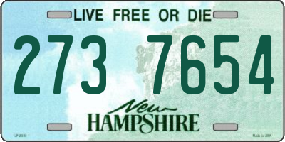 NH license plate 2737654