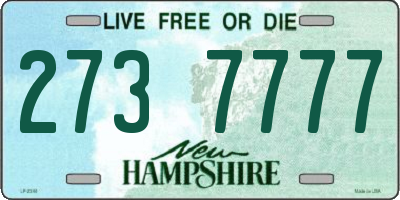 NH license plate 2737777