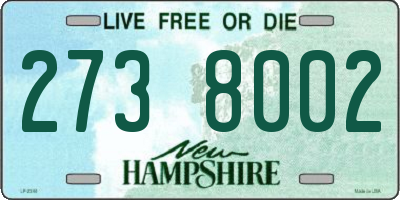 NH license plate 2738002
