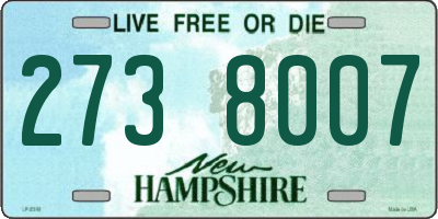 NH license plate 2738007
