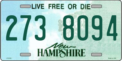 NH license plate 2738094