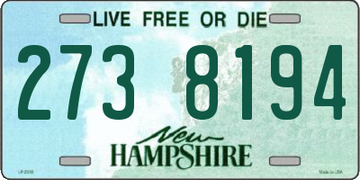 NH license plate 2738194