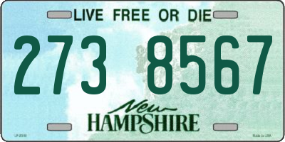 NH license plate 2738567
