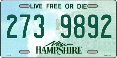 NH license plate 2739892