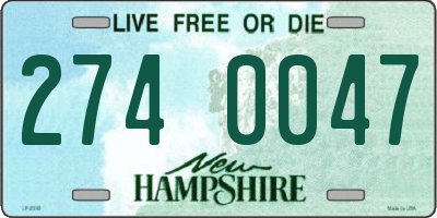 NH license plate 2740047