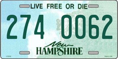 NH license plate 2740062