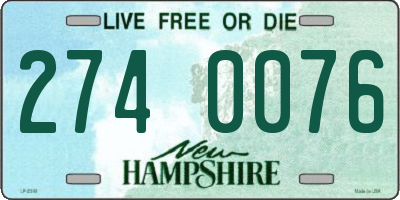 NH license plate 2740076