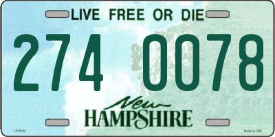 NH license plate 2740078