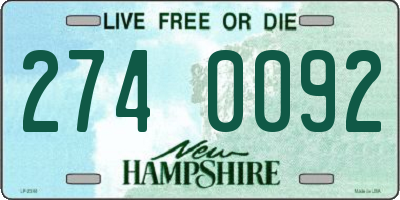 NH license plate 2740092