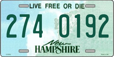 NH license plate 2740192
