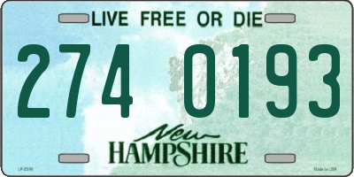 NH license plate 2740193