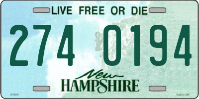 NH license plate 2740194