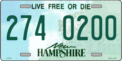 NH license plate 2740200