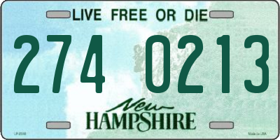 NH license plate 2740213