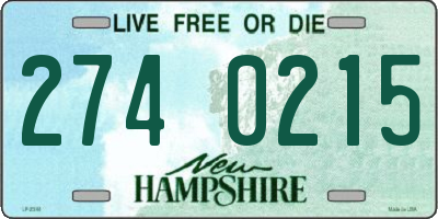 NH license plate 2740215