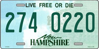 NH license plate 2740220