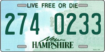 NH license plate 2740233