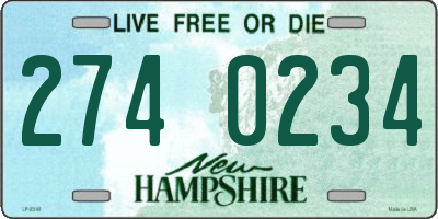 NH license plate 2740234
