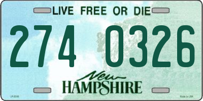 NH license plate 2740326