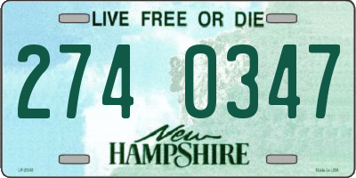 NH license plate 2740347