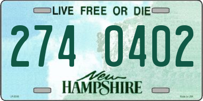 NH license plate 2740402
