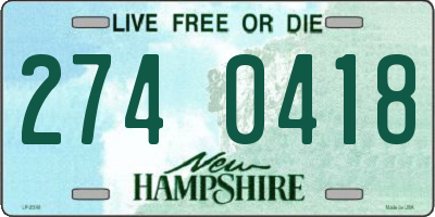 NH license plate 2740418