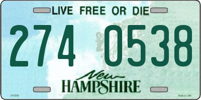 NH license plate 2740538