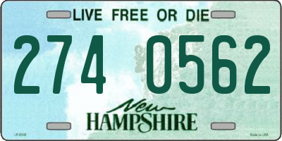 NH license plate 2740562