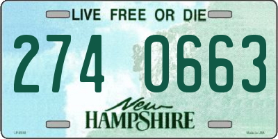 NH license plate 2740663