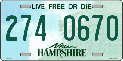 NH license plate 2740670