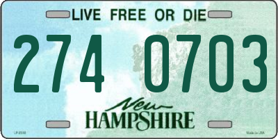 NH license plate 2740703