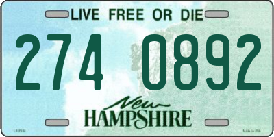 NH license plate 2740892